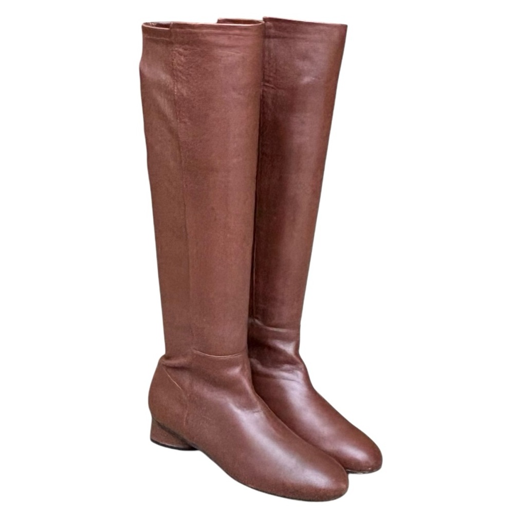 Stuart Weitzman Cognac Stretch Pull On Boots - image 3